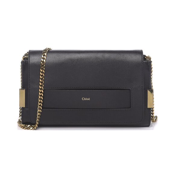 Chloé Lambskin Elle Chain Clutch Black - Picture 1 of 5